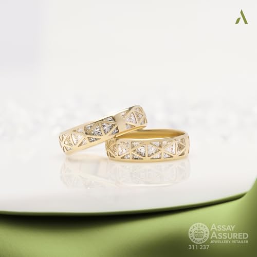 Amberta Italien 14 Karat Statement Ring aud Gold | 14 Karat Goldring | Echt Gold Ring Diamantschliff | Ring Gold 14 Karat Damen – Bild 4