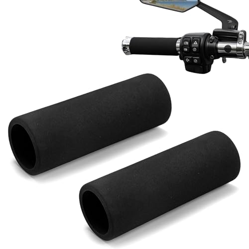 Puños Moto y Bicicleta MTB, 2 Piezas Antideslizantes y Antivibración – Espuma Ecológica Diámetro Interno 3,17–3,68 cm, para Manillar de Moto, Scooter, Bicicleta, MTB y Más.