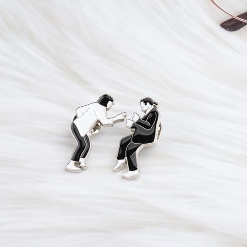 Image of SEIRAA Dancing Enamel Pin Retro Movie Inspired Brooch Movie Lover Jewellery Gift Idea