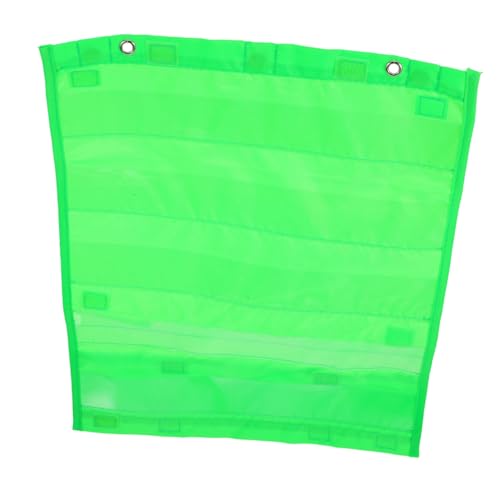 OFFSCH Wall Mounted Pocket Chart Organizer for Classroom Jobs Transparent Hanging Storage Bag for Cards and Documents Easy Installation for Office and Family Weekly Planning