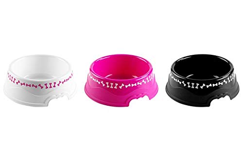 Water- en voederbak Hega 1 liter roze/wit/zwart/wit