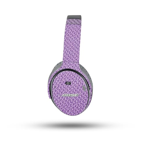 Image of MightySkins Carbon Fiber Skin Compatible with Bose QuietComfort 35 II Headphones - Purple Pleather | Protective, Durable Textured Carbon Fiber Finish | Easy to Apply