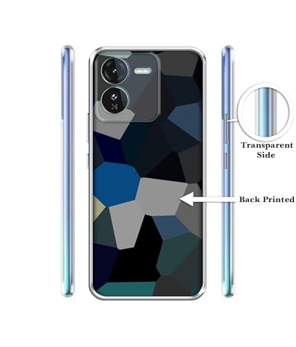 Image of Casotec Mathematical Shape Design Printed Silicon Soft TPU Back Case Cover for iQOO Z9 5G, Multicolor