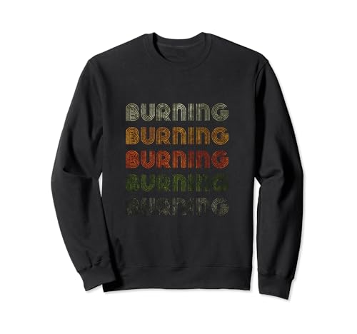 Love Heart Burning Tee Grunge Estilo Vintage Negro Ardiente Sudadera