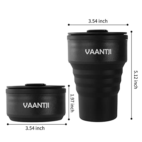 Vaantji 16Oz Collapsible Travel Mug For Outdoor And Indoor Activities Travel, Camping, Yoga, Holds Hot And Cold Drinks(Black) #TOP6