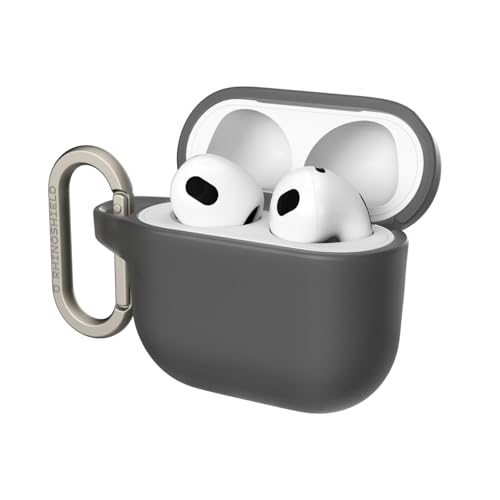 Funda AirPods 4 RhinoShield negra accesorio anticaídas con mosquetón