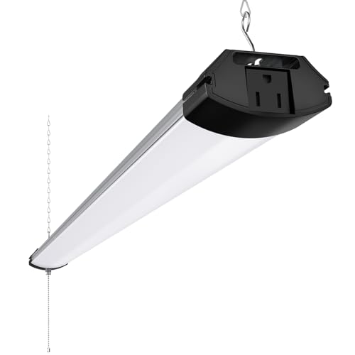 Barrina BS84 LED Shop Light for Garage, 10000LM, 84W, 4FT, 6500K Linkable Light Fixture for Workshop, Basement, Hanging or Flush Mount, Heat Dissipation with Pull Chain Switch, 1 Pack