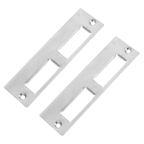 NULYLU ドアストライクプレート 2枚パック ロックプレート 交換用ストライカープレート 外装ドア用 デッドボルトストライクプレート セキュリティ強化