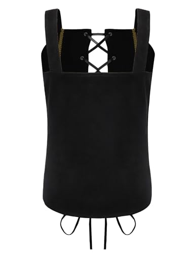 Girls Medieval Waistcoat Wide Straps Lace Up Pirates Vest Victorian Queen Riding Undershirts2
