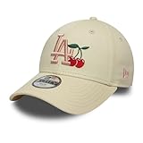 New Era Gorra infantil MLB 9FORTY Fruit Icon Cherry Los Angeles Dodgers Beige Youth 54-56 cm (6-12 años)