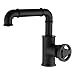 Łazienka Mikser Mosiądz Kran Łazienka Króla zlewozmywakowe Maszyny Zimne i Hot Water Valve Basin Basin Taps Vintage Przemysł Czarny Single Handwheel Taps