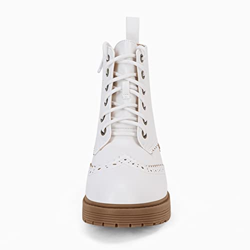 Girls Boys Unisex-Child Ankle Boots Combat Lug Sole Lace Up Side Zipper Booties Dress Walking Shoes #TOP3