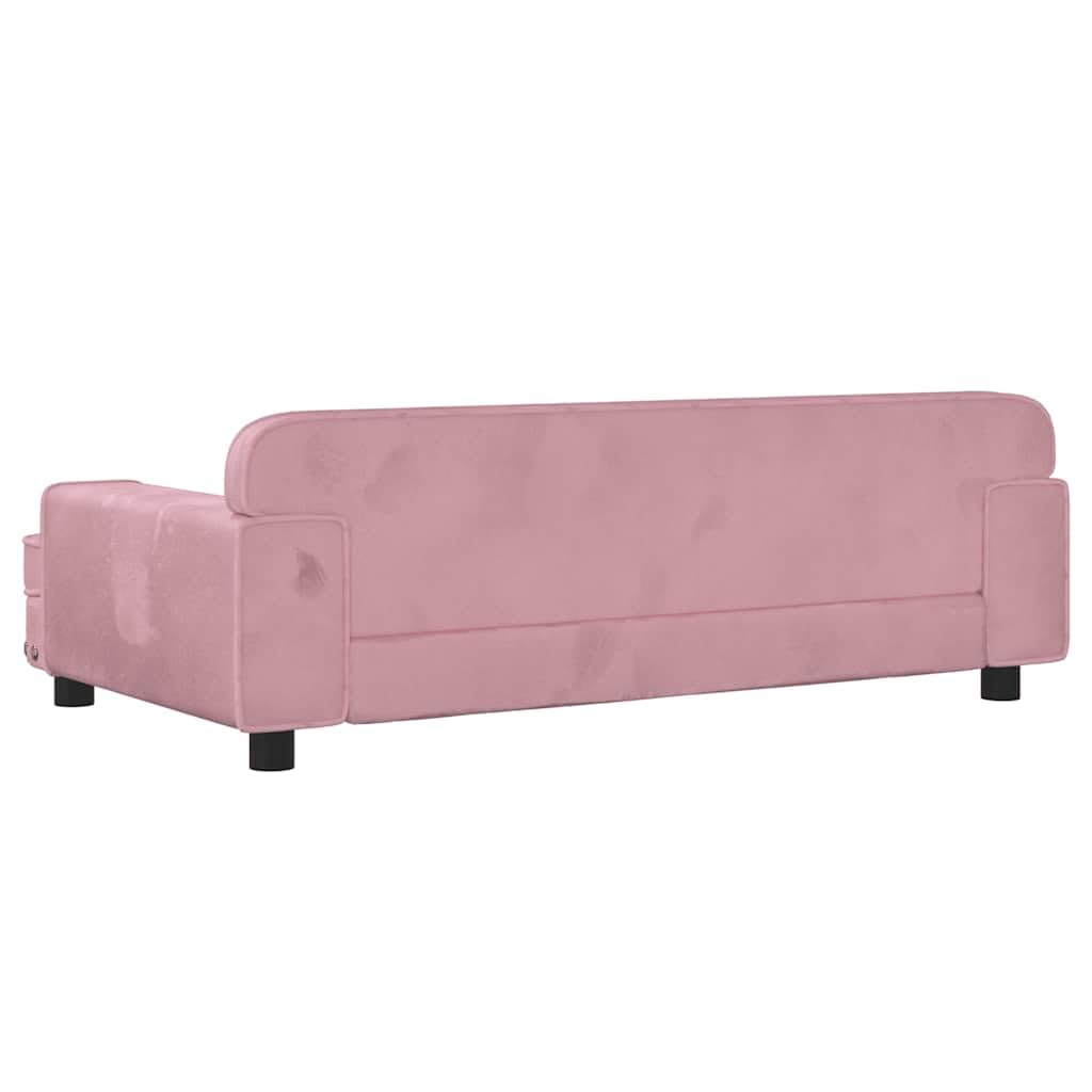 Cuccia per cani in velluto rosa con imbottitura in schiuma, 90 x 53 x 30 cm, struttura stabile in legno di pino, divano antiscivolo per cani di piccola taglia, adatto agli animali