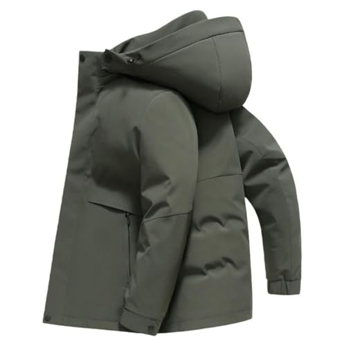 Chaqueta de plumón para hombre invierno abrigo grueso acolchado con capucha desmontable