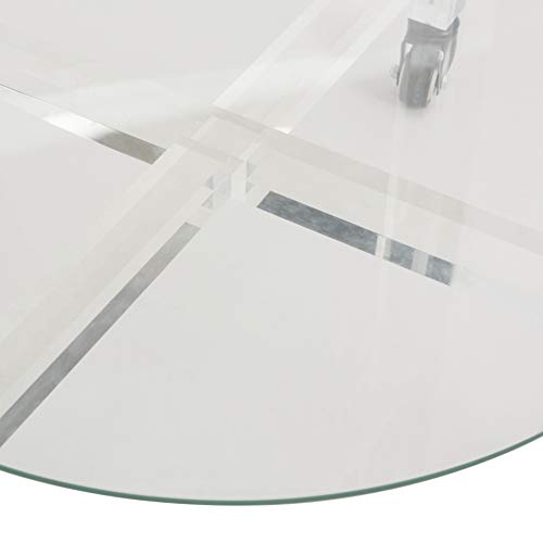 Safavieh Couture Home Jules Glam Clear Acrylic Glass Top 2-Tier Bar Cart With Wheels #TOP4