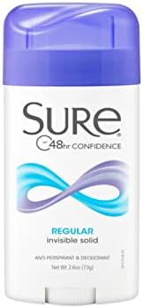 Sure Invisible Solid Anti-Perspirant and Deodorant, Regular Scent, 2.6-Ounces (Pack of 6)
