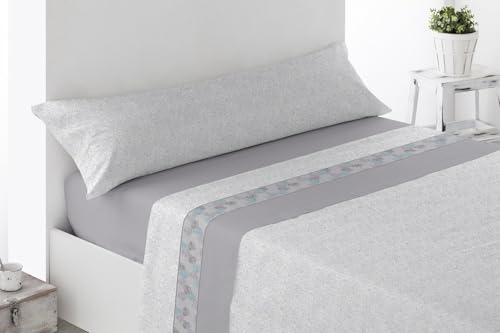 Juego de Sábanas Térmicas de Pirineo. Sábanas de Otoño/Invierno Tejido Polar para Cama Individual y Matrimonio, 3 Piezas, Cálida y Suave. (Cama 150, Roble)