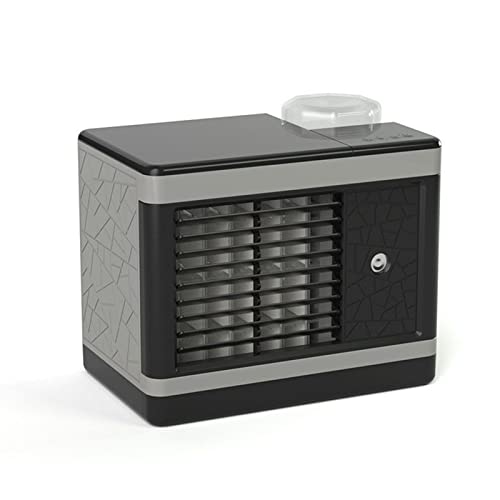 Aire acondicionado para RV, mini aire acondicionado, ventilador eléctrico de verano con refrigeración por agua, mini ventilador silencioso, enfriador portátil de escritorio (gris)