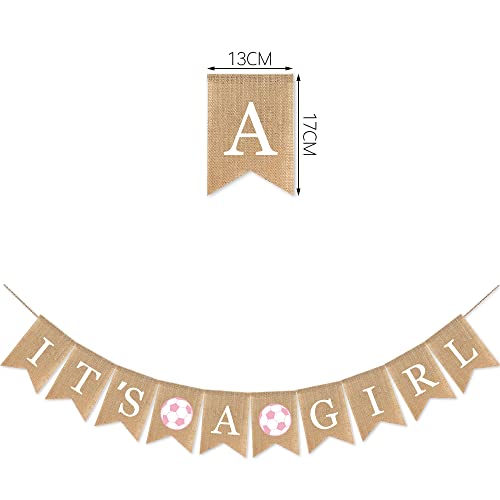 World Cup 2022 Qatar Party, Sport Soccer Baby Shower Decorations For Girls,It's A Girl Burlap Banner,Pink Football Soccer Baby Shower Sign And Flag,Kicking Goal Soccer Party Supplies,Suitable For Oh Baby Girls Themed Football Soccer Sport Décor,Soccer Gender Reveal Ideas, Soccer Player Party #TOP2