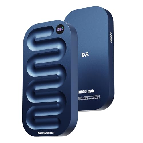 Image of DailyObjects Loop Universal Aluminium Power Bank|10000 Mah|Fast Charging Output 20W | Compatible with Samsung /OnePlus /iPhone 12 /13 /14 /15 /16 /Pro Max /Airpods|Pocket Size|LED Battery Display (Blue)