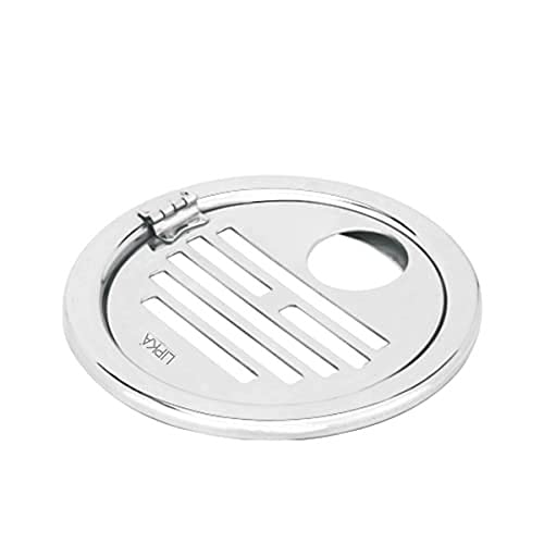 LIPKA Eon Round with Golden Classic Jali Floor Drain |Premium Stainless Steel |5 x 5 Inches| with Hinge & Hole| (B08D3V29YH) Amazon Price History, Amazon Price Tracker