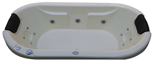 Image of MADONNA Intimate 6 ft Drop-in Acrylic Massage Bath Tub with Whirlpool Massage and Back Massager System - White