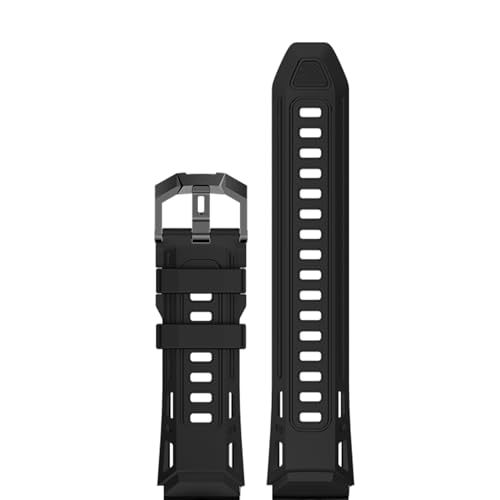 SOUYIE Silicone Watch Strap, 22mm Quick-Release Silicone Replacement Strap, with Black Stainless Steel Buckle, Compatible with KW350C Smartwatch Black