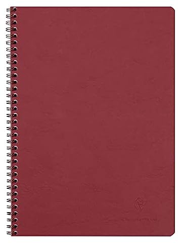 Clairefontaine 781420C Age Bag Collection Kołonotatnik A4 21x29,7 cm, 100 stron w kratkę, biały papier 90 g, kartonowa błyszcząca okładka imitująca skórę czerwony