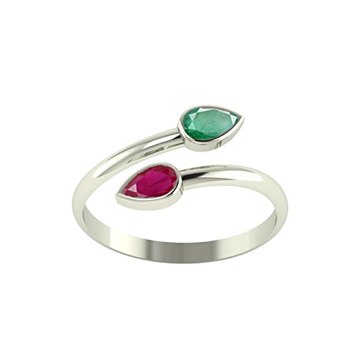 Peen Zone We Deliver The Actual Jewelry Women's 92.5-925 Sterling Emerald Ruby Toe Ring Leg Finger Rings Silver #TOP1