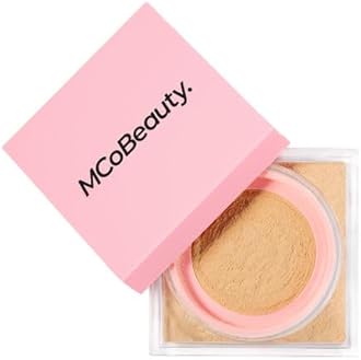 MCoBeauty - Loose Powder Cool & Set - Natural Medium Shade - Finely Milled Water-Based Setting Powder with Hyaluronic Acid, Glycerin & Vitamin E - Vegan, Cruelty Free Cosmetics - Face Makeup