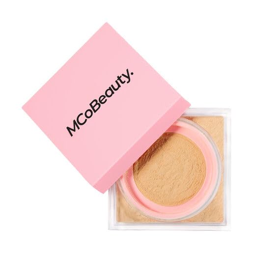 MCoBeautyLoose Powder Cool & Set - Natural Medium, Finely Milled Water-Based Setting Powder, Vegan, Cruelty Free Cosmetics