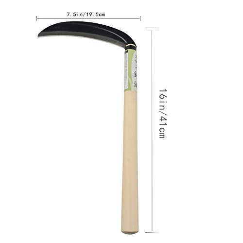Japanese Steel Grass Sickle - Multipurpose Gardening Hand Sickle Weeding Sickle (Hardwood Handle)