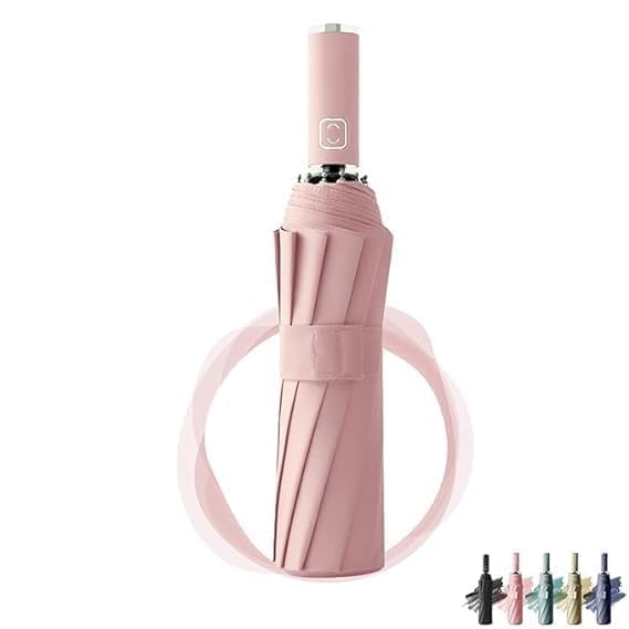 Automatic Folding Umbrella for Rain & Sun, Auto Open Close Windproof Travel Umbrella, UV Protection, Lightweight 10-Rib Strong Canopy, Compact Portable Umbrella for Men & Women-image-5