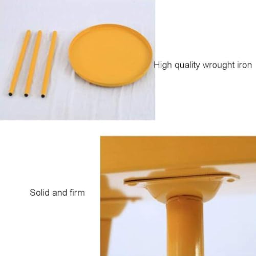 Table d'appoint moderne en métal jaune bout de canapé stable 40x43.5cm - 4