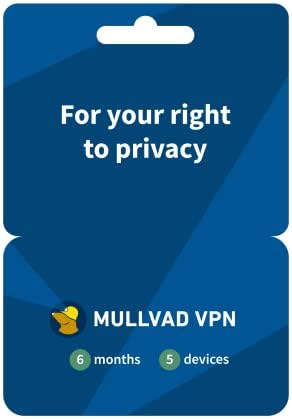Mullvad VPN 2022 Software Card | 6 Month Subscription for 5 Mullvad VPN 2022 Software Card | 6 Month Subscription for 5