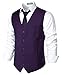 ZEROYAA Men's Hipster Urban Design 3 Pockets Business Formal Dress Vest for Suit Tuxedo ZLSV16-Dark Purple X-Large