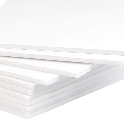 Mat Board Center, Pack of 10 Acid-Free Foam Boards, 20x24 inch White Foam Boards, 1/8