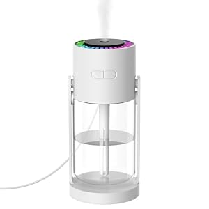 Humidifier for Bedroom, Easy to Fill & Clean，Ultrasonic Cool Mist Humidifier for Home&Office with 550ml, Waterless Auto Shut-Off&Quiet Operation