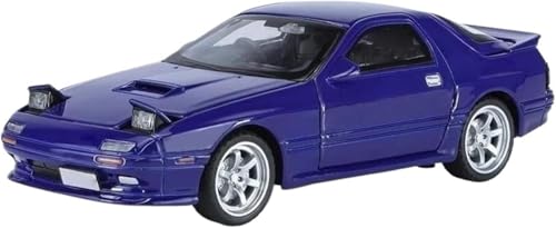 Image of 1:32 Mazda RX-7 Diecast Metal Car Model, Pull Back Toy Car with Openable Doors, Sound & Light Effects, Alloy Vehicle for Kids Boys Girls & Collectors (Blue)