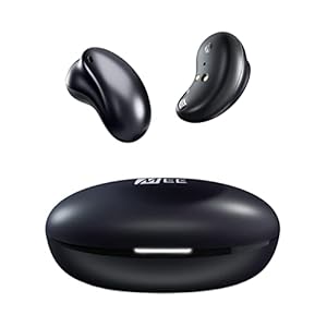 MEE audio Pebbles True Wireless Earbuds – Bluetooth 5.3 Low Profile in Ear Lightweight Headphones with Headset Microphone & Call Noise Reduction for Gym/Workouts/Sports and Gaming, Onyx