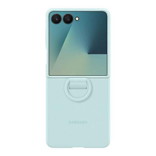 Image of Samsung Galaxy Z Flip7 Official Ring Phone Case Silicone, Easy to Carry, Soft, Sleek, US Version, Mint