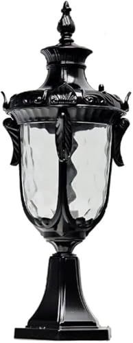 Image of Glowave Decorative Outdoor Black Post Light Pillar Light Column Light, Waterproof Gate Lantern for Patio or Fench Deck, Doorway Porch Pillar Lamp - Warm White (P-6680 /S-BK)