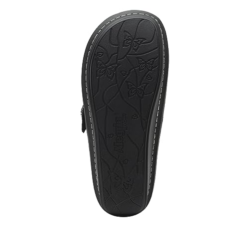 Image of Alegria Women's Brigid Leather Moc Toe Open Back Clog with Heel Cup