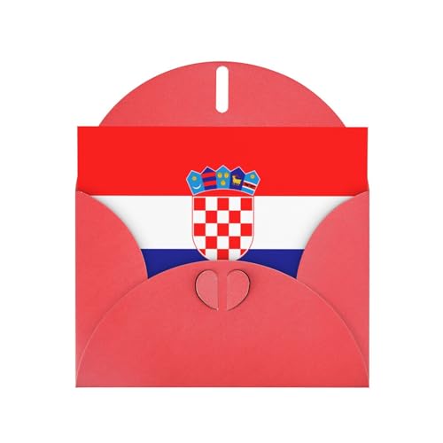 WZYCWB Karte mit roter Flagge der Republik Kroatien, Urlaubsgrußkarten, geeignet für Familie, Fre&e & Paare