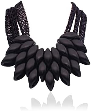 Bib Necklace for Women Girls,Gold and Black Chunky Layered Choker Necklace,African Statement Fashion Collar Necklace Jewelry Gifts