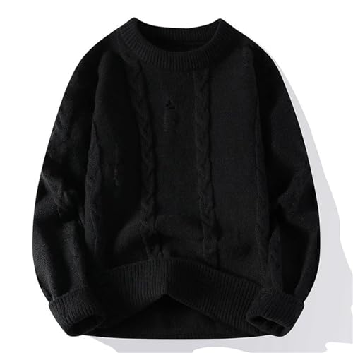 Men's Knit Sweater Pullover Crew Neck Raw Edge Design Casual Warm Fall Winter Fashion Clothing4