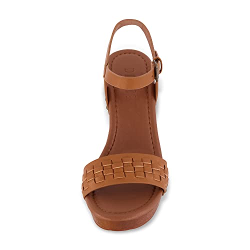 Dunes Women's Sealy Faux Wood Woven Heel Sandal +Comfort Foam & LiteSole Technology, Wide Widths Available3