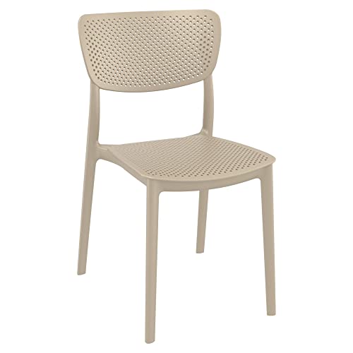 33" Taupe Brown Stackable Patio Dining Chair