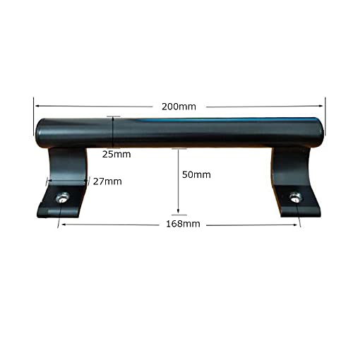 WANLIAN-Aluminum Alloy Sliding Door Handle, Black, 200mm x 25mm, Modern Elegant Style, Ambidextrous, Indoor and Outdoor Use - Image 2