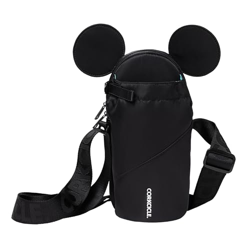 Corkcicle Crossbody Water Bottle Sling Bag - Adjustable Strap - Padded Interior Pocket - Fits 16 oz to 40 oz Tumblers - Summer Drinkware Gift - Black Minnie Mouse Ears